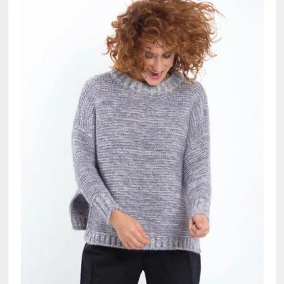 Steven Alan Alpaca & Virgin Wool Blend Chunky Knit Sweater with Side Splits - S - Picture 6 of 6